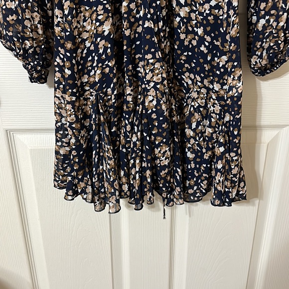 ROMPER that looks like a dress!Jodifl romper, navy blue & brown colors, sz small - Picture 7 of 7